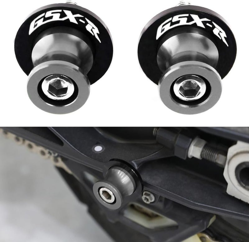 FREAXLL 2pcs M8*1.5 Motorcycle Swing Arm Sliders Spools 8mm for Suzuki GSXR 600 750 1992-2024 GSX-R 1000 2001-2024 GSXS 600 750 1000 GSX-8R GSX-8S 2023 -Gray - Image 2